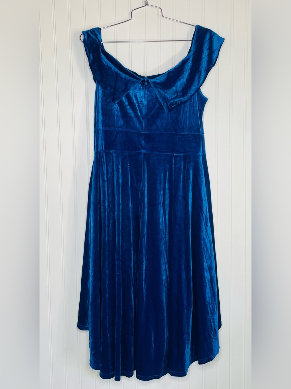 Jasambac Velvet Off The Shoulder Hi Low Dress - Picture 6 of 8